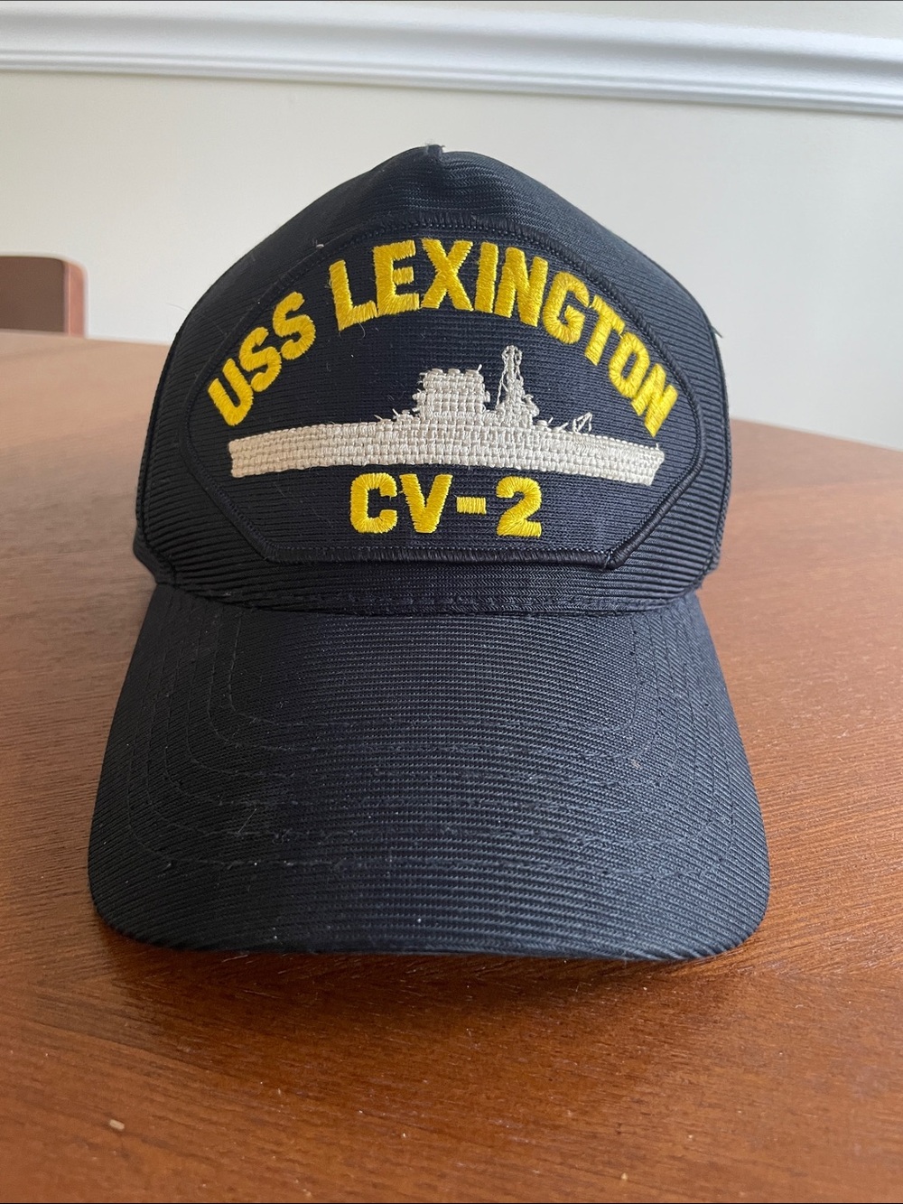USS Lexington CV-2 baseball style cap. Made in USA.